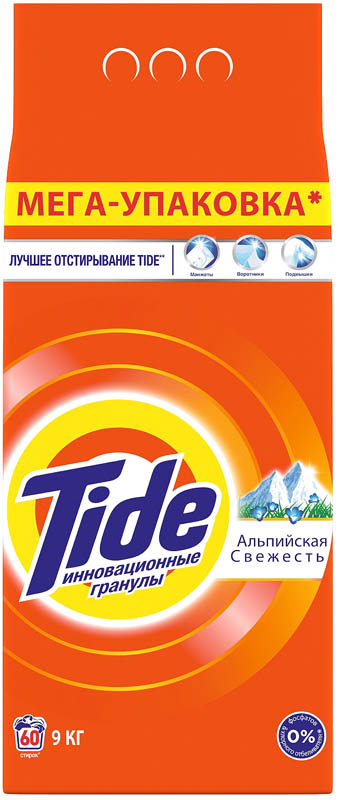 Порошок пральний TIDE Альпійська свіжість, для білої білизни, 9кг
